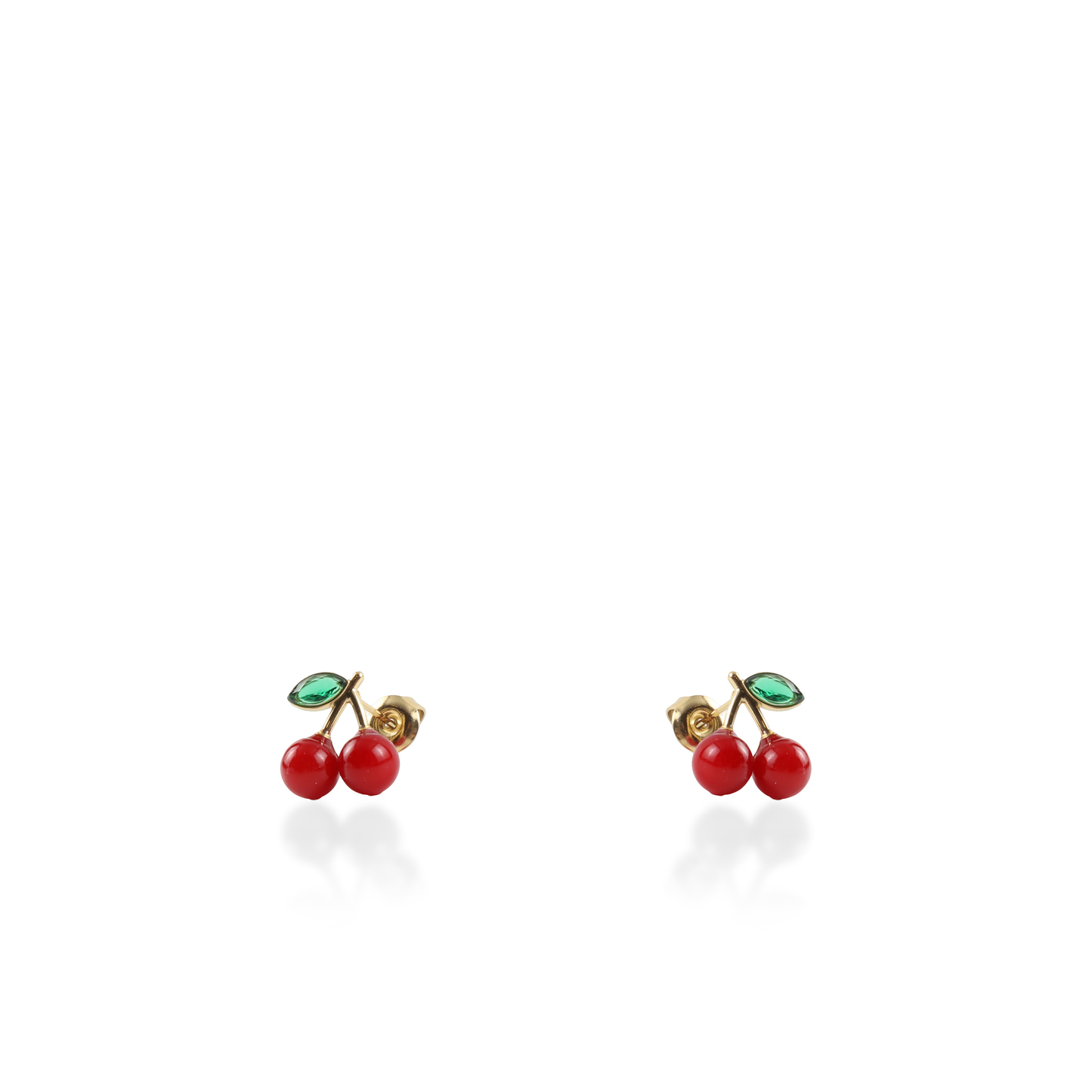 Σκουλαρίκια καρφωτά με κερασάκια Mar and Mar Cherries από ανοξείδωτο ατσάλι