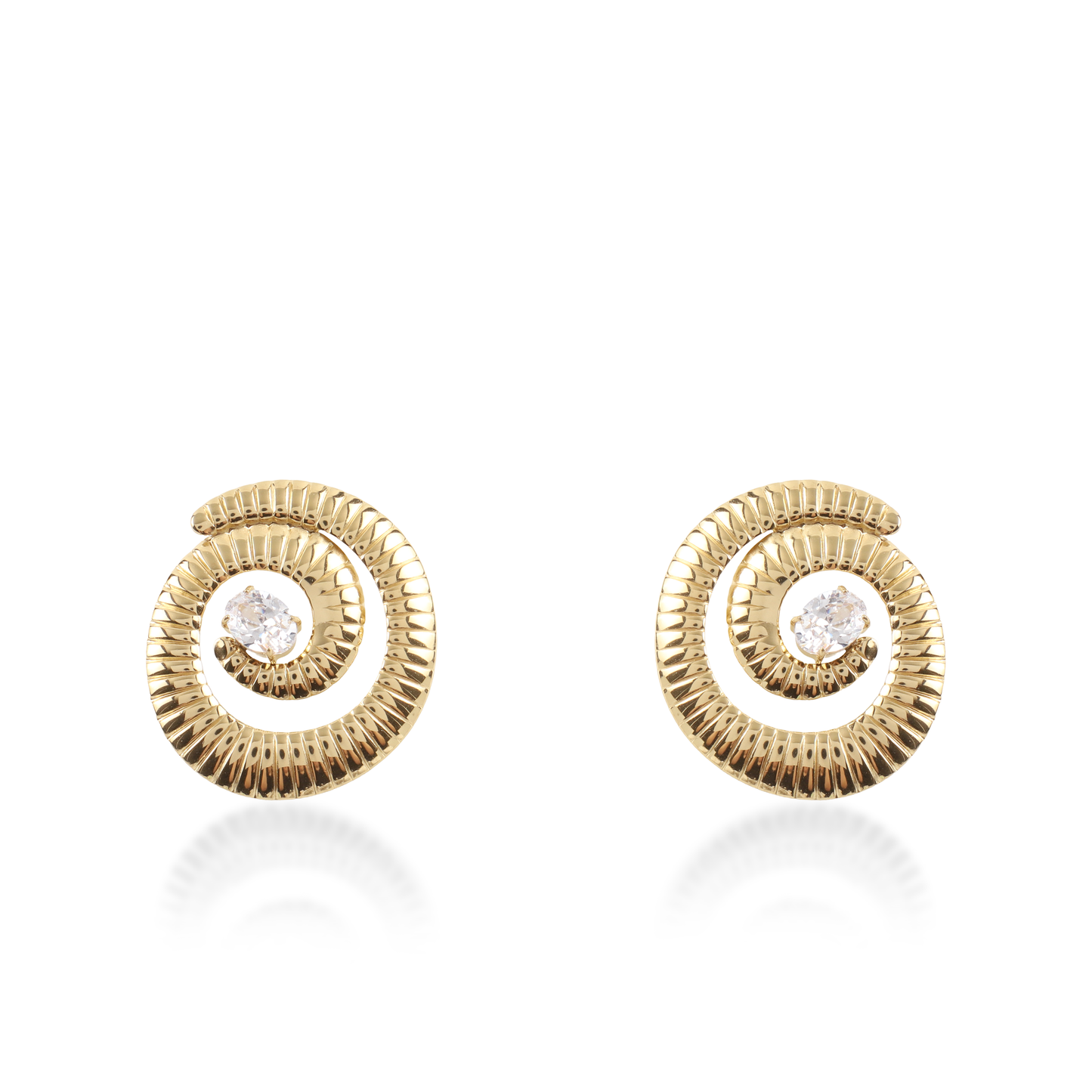 Σκουλαρίκια καρφωτά με ζιργκόν Mar and Mar Maze Sparkle από ανοξείδωτο ατσάλι