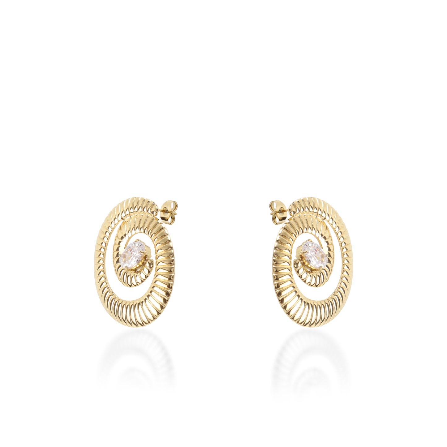 Σκουλαρίκια καρφωτά με ζιργκόν Mar and Mar Maze Sparkle από ανοξείδωτο ατσάλι