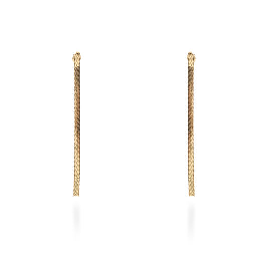 Σκουλαρίκια κρεμαστά Mar and Mar Flat Snake από ανοξείδωτο ατσάλι