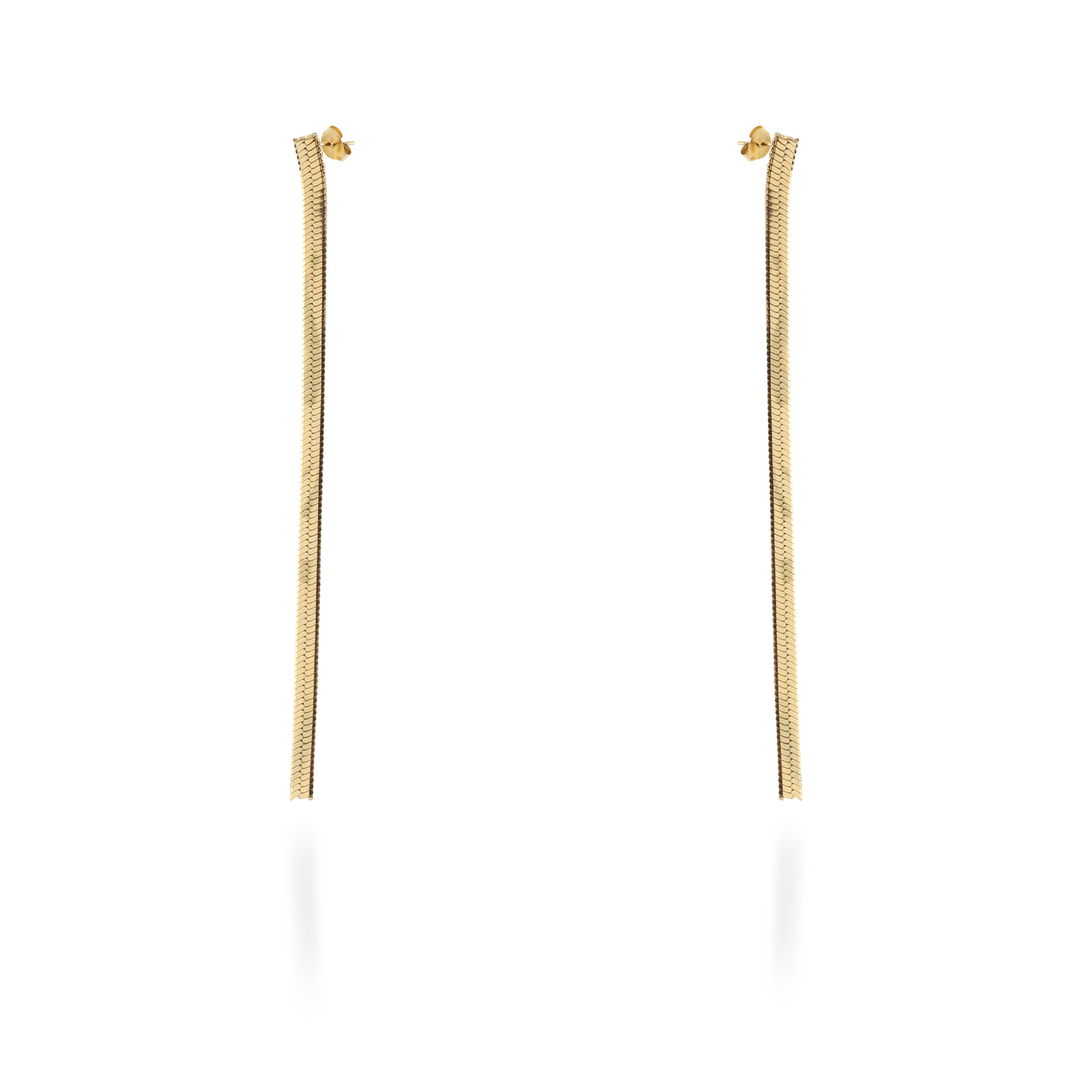 Σκουλαρίκια κρεμαστά Mar and Mar Flat Snake από ανοξείδωτο ατσάλι