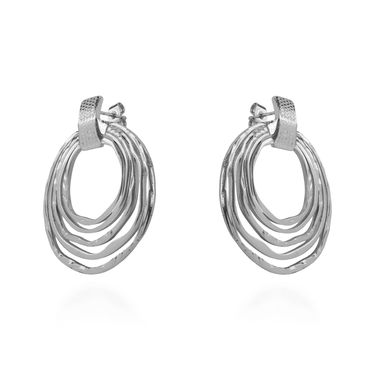 Σκουλαρίκια καρφωτά Mar and Mar (silver) από ανοξείδωτο ατσάλι