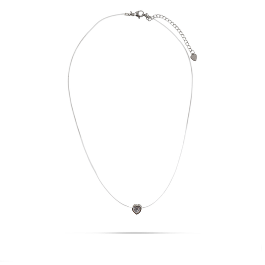 Γυναικείο χειροποίητο κολιέ με πέτρα ζιργκόν Mar and Mar Evany Heart από ανοξείδωτο ατσάλι