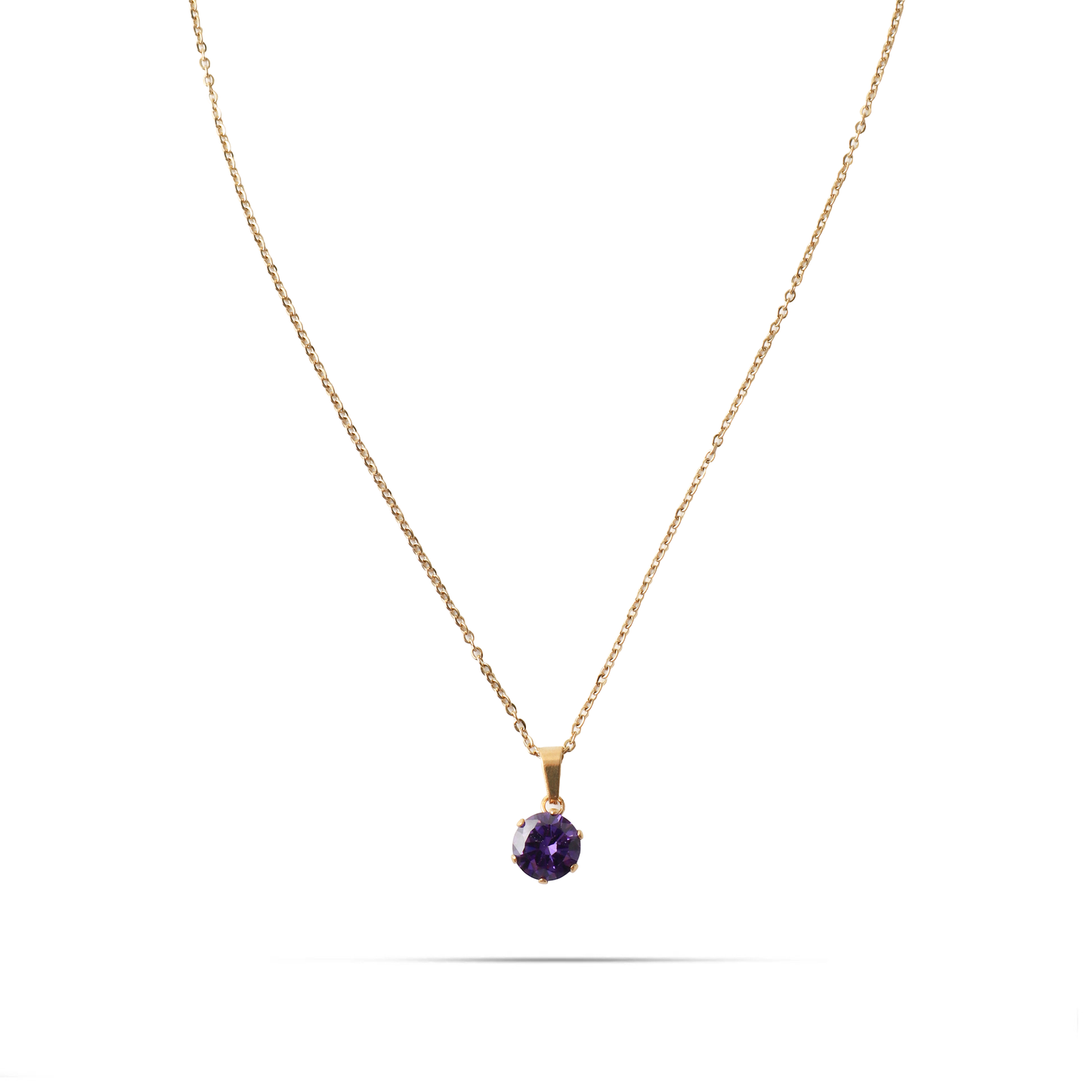 Σετ κολιέ με σκουλαρίκια με πέτρα ζιργκόν Mar and Mar Set Zuzanna (Purple) από ανοξείδωτο ατσάλι