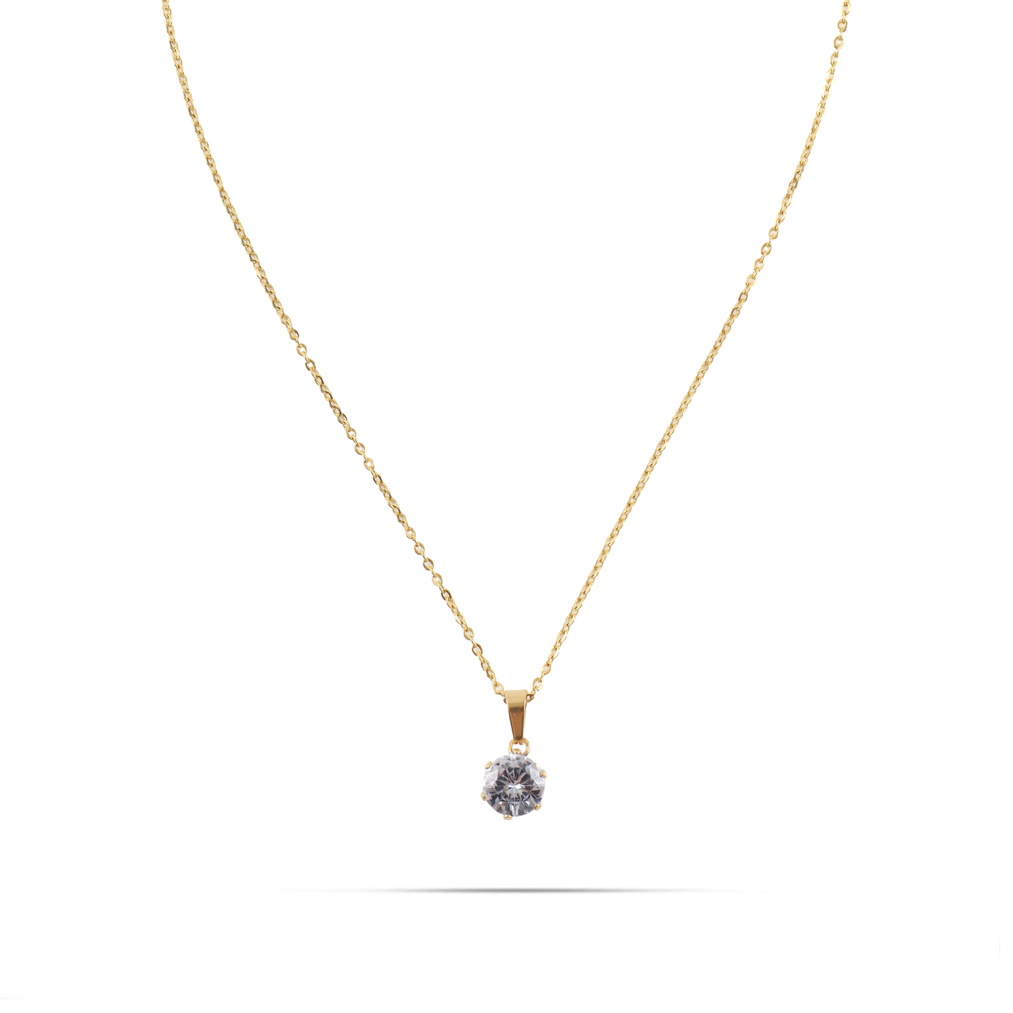 Σετ κολιέ με σκουλαρίκια με πέτρα ζιργκόν Mar and Mar Set Zuzanna (White) από ανοξείδωτο ατσάλι