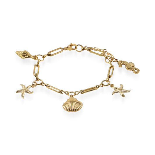 Χειροποίητο βραχιόλι με κρεμαστά Mar and Mar Rachel από ανοξείδωτο ατσάλι