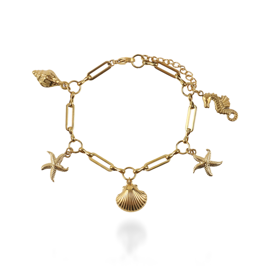 Χειροποίητο βραχιόλι με κρεμαστά Mar and Mar Rachel από ανοξείδωτο ατσάλι