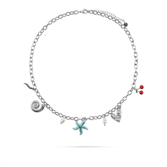 Χειροποίητο κολιέ Mar and Mar Calypso Silver από ανοξείδωτο ατσάλι