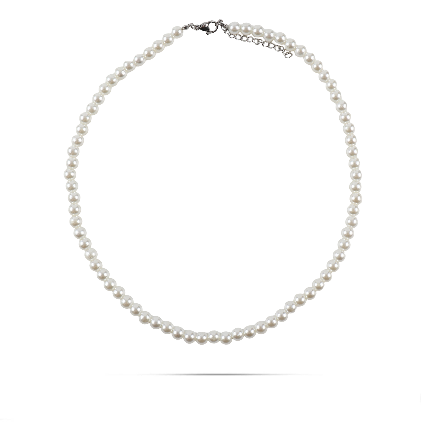 Χειροποίητο κολιέ με πέρλες Mar and Mar Pearly Silver από ανοξείδωτο ατσάλι