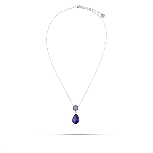 Κολιέ δάκρυ με πέτρες ζιργκόν Mar and Mar Renata II (Blue) από ανοξείδωτο ατσάλι