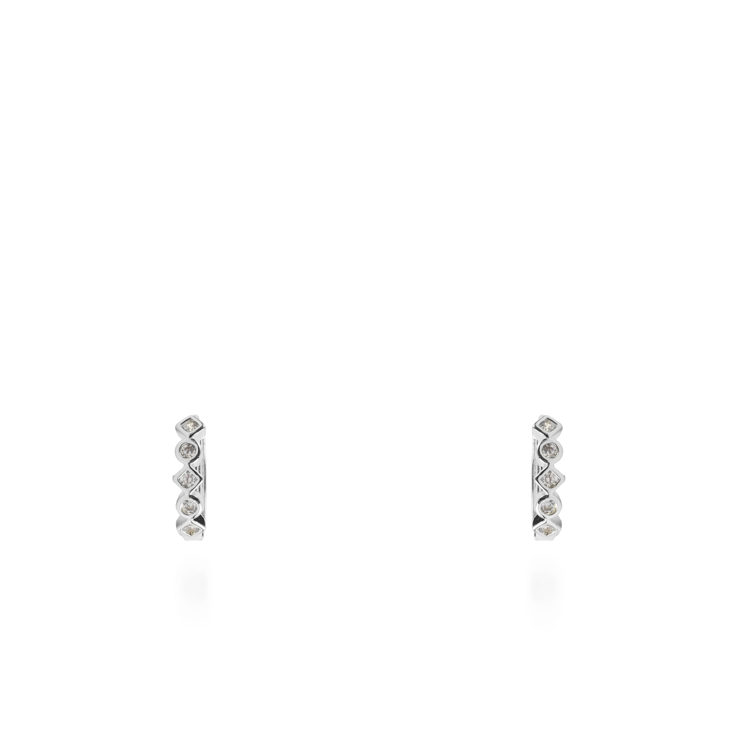 Σκουλαρίκια κρίκοι με ζιργκόν Mar and Mar Felory Silver