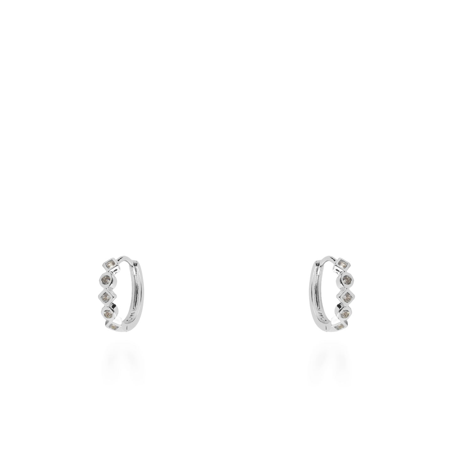 Σκουλαρίκια κρίκοι με ζιργκόν Mar and Mar Felory Silver