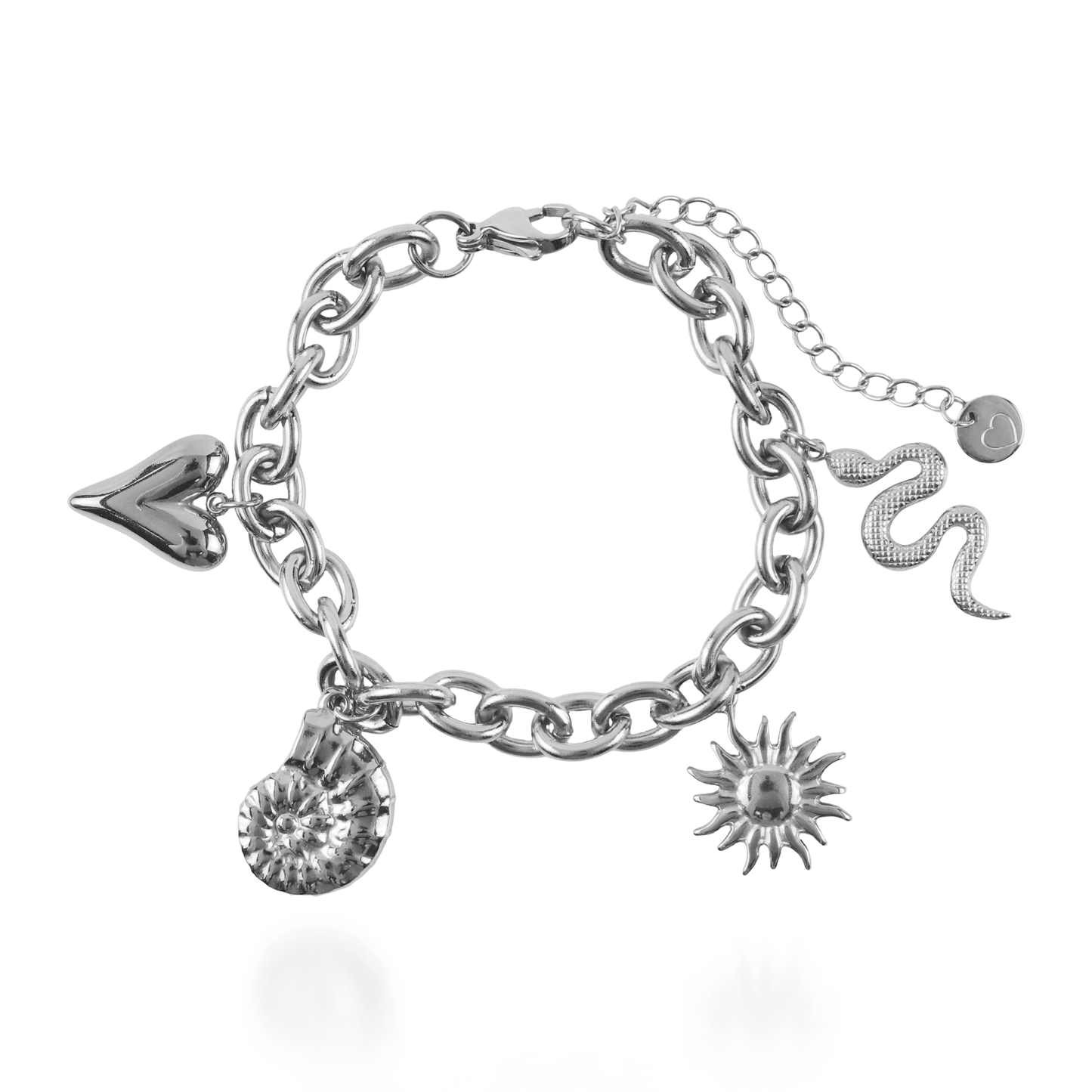 Χειροποίητο βραχιόλι με charms Mar and Mar Kehlia Silver από ανοξείδωτο ατσάλι