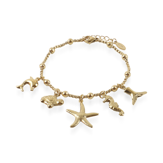 Χειροποίητο βραχιόλι με charms Mar and Mar Nalaya από ανοξείδωτο ατσάλι