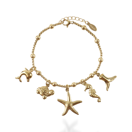 Χειροποίητο βραχιόλι με charms Mar and Mar Nalaya από ανοξείδωτο ατσάλι