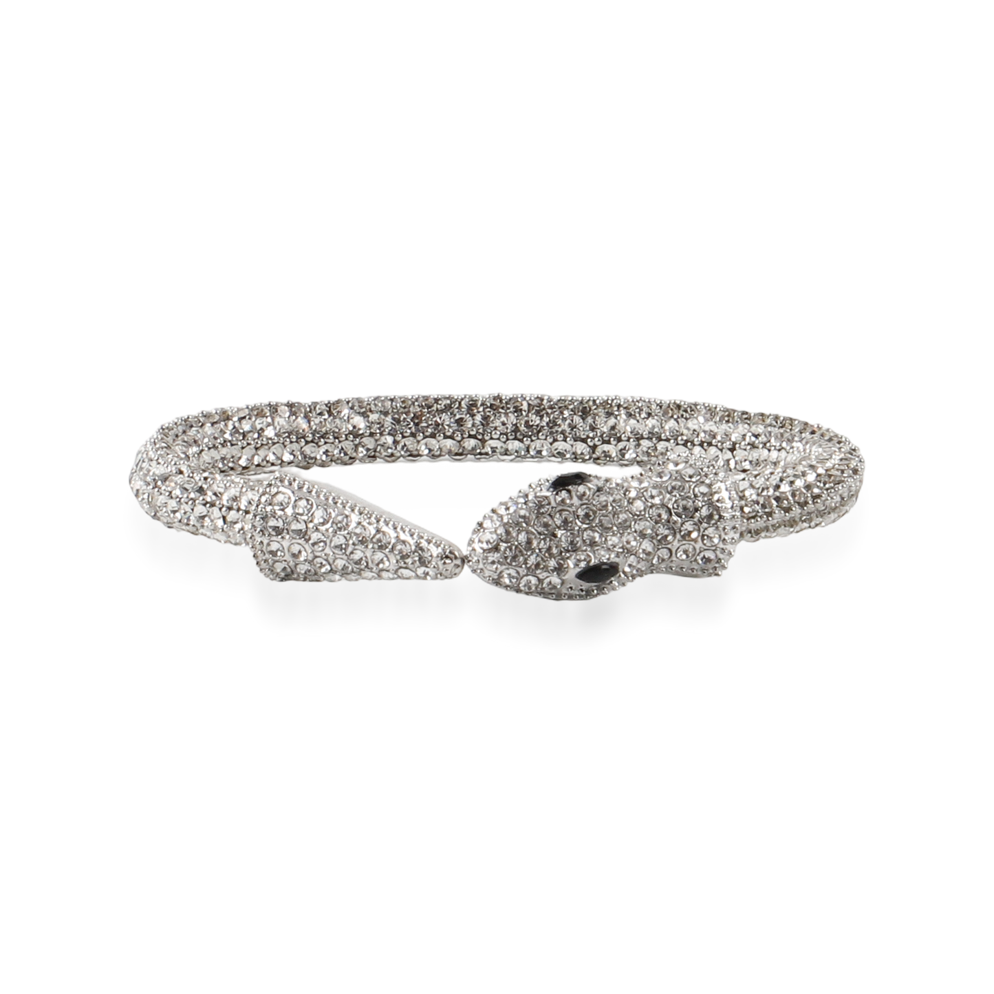 Βραχιόλι φίδι με ζιργκόν Snake Sparkle Bracelet Silver (White)