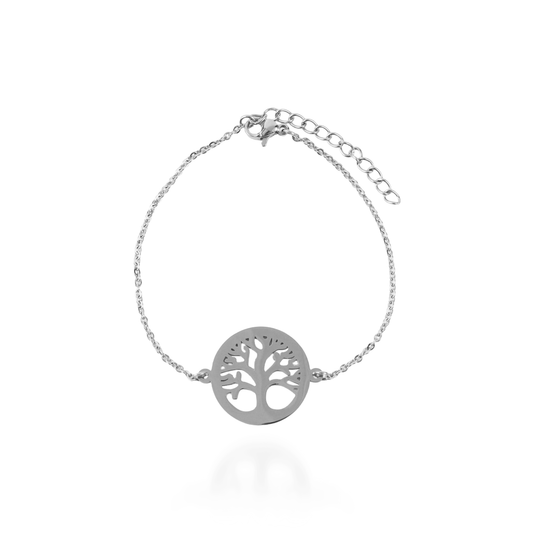 Βραχιόλι δέντρο της ζωής Mar and Mar Tree of Life (Silver) από ανοξείδωτο ατσάλι