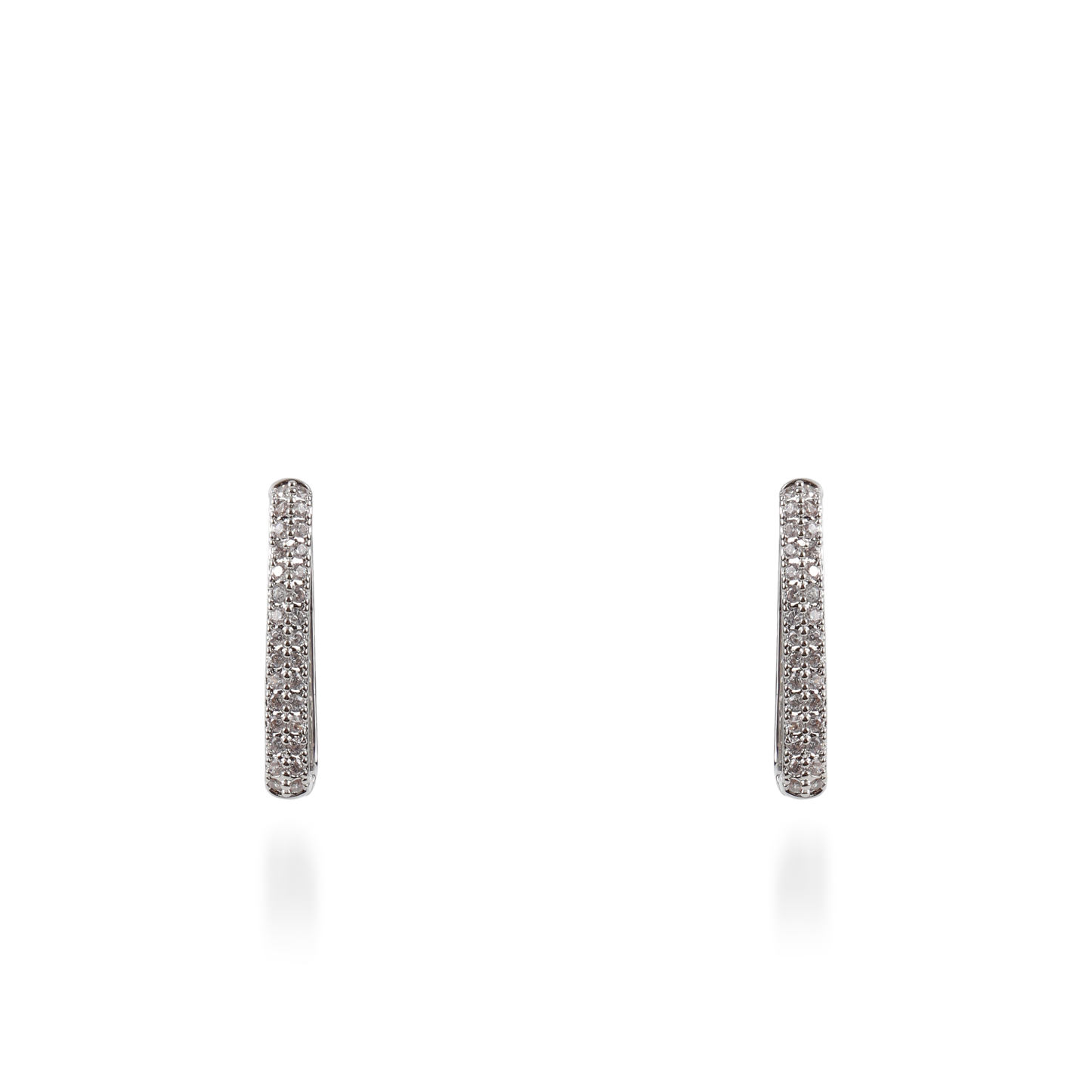 Σκουλαρίκια κρίκοι με ζιργκόν Mar and Mar Neritha Rectangle (2,5 cm)