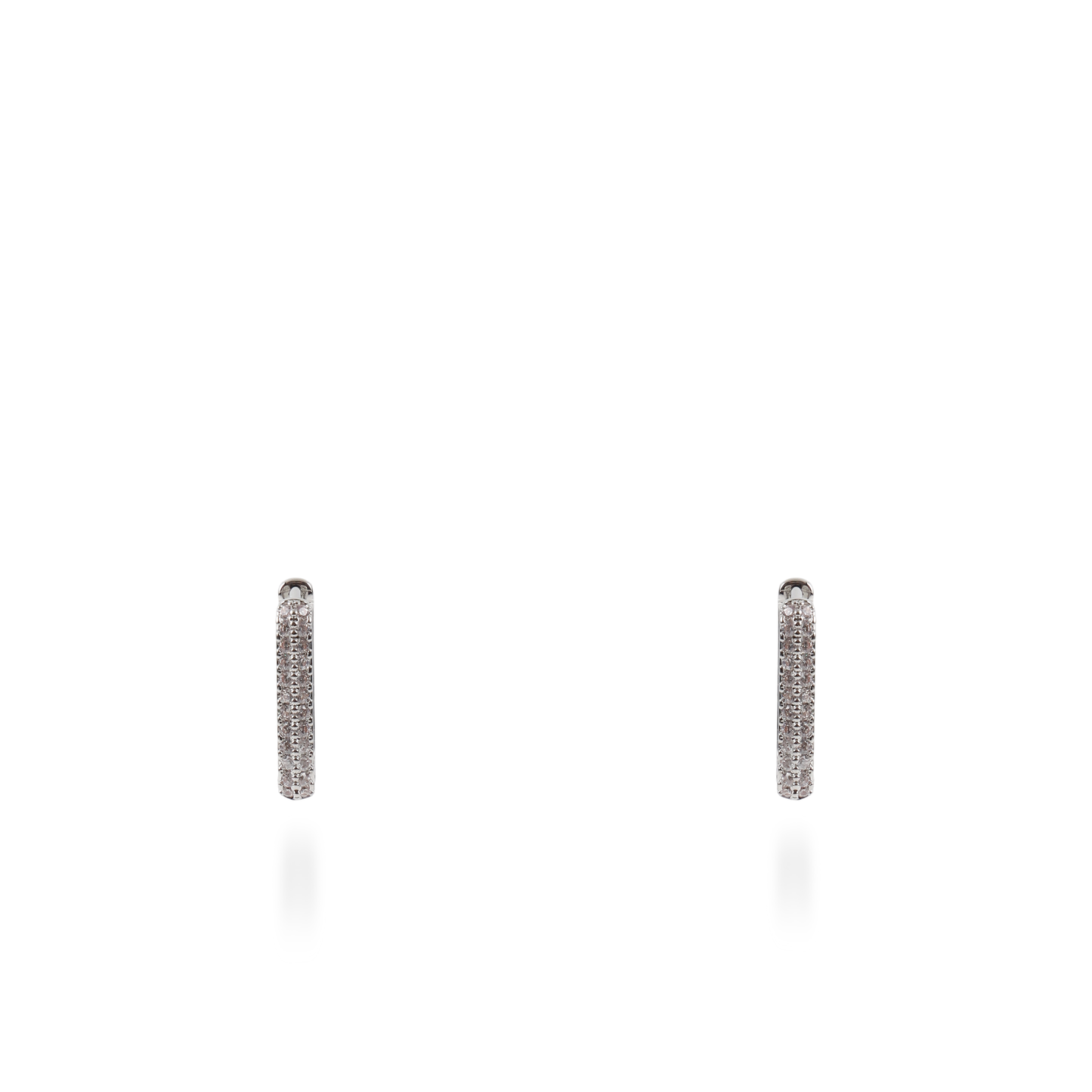 Σκουλαρίκια κρίκοι με ζιργκόν Mar and Mar Neritha Rectangle (2 cm)