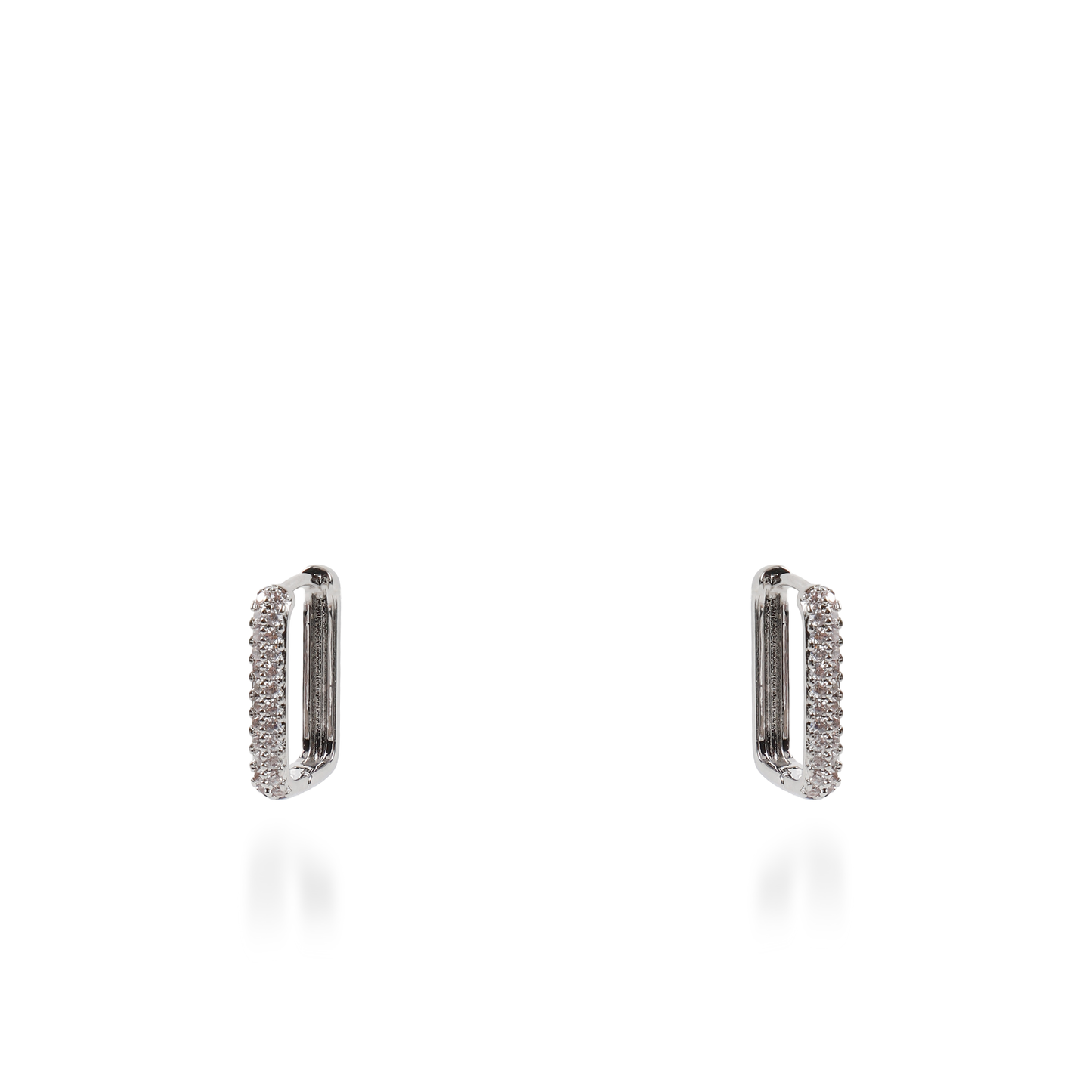 Σκουλαρίκια κρίκοι με ζιργκόν Mar and Mar Neritha Rectangle (2 cm)