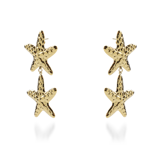 Σκουλαρίκια κρεμαστά αστερίες Mar and Mar Felicity ii από ανοξείδωτο ατσάλι