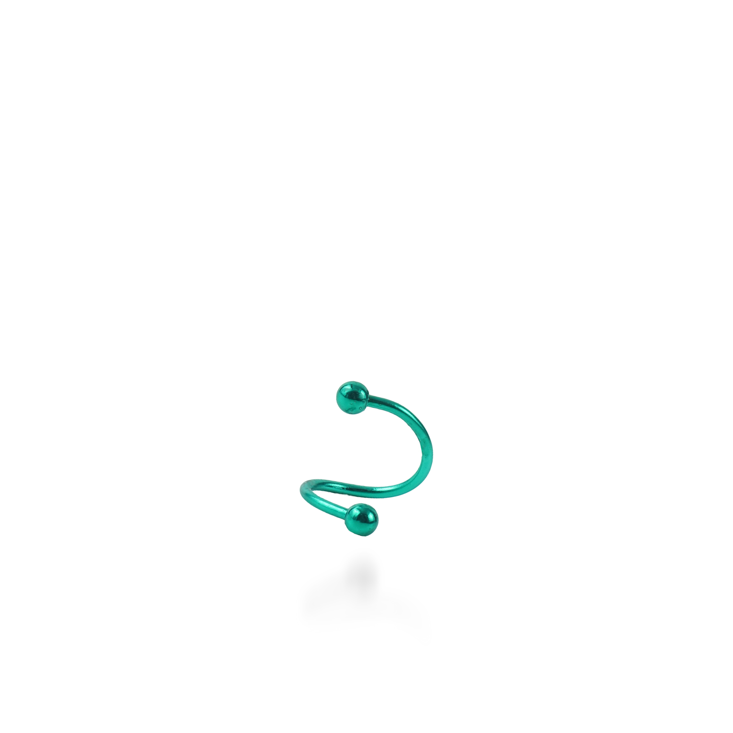 Σκουλαρίκι για piercing Mar and Mar Twisted Barbell (Green) από ανοξείδωτο ατσάλι