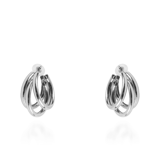 Σκουλαρίκια τριπλοί κρίκοι Mar and Mar Alexa Silver