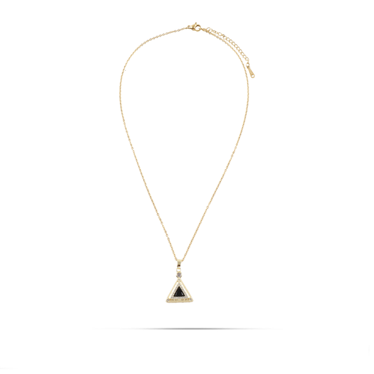 Κολιέ πυραμίδα με ζιργκόν Mar and Mar Cairo Black από ανοξείδωτο ατσάλι