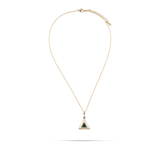 Κολιέ πυραμίδα με ζιργκόν Mar and Mar Cairo Green από ανοξείδωτο ατσάλι