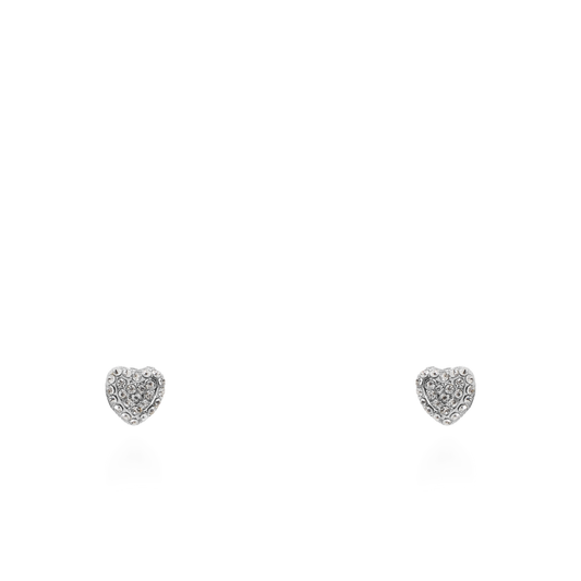 Σκουλαρίκια καρφωτά με πέτρες ζιργκόν Mar and Mar Lola Heart II Silver
