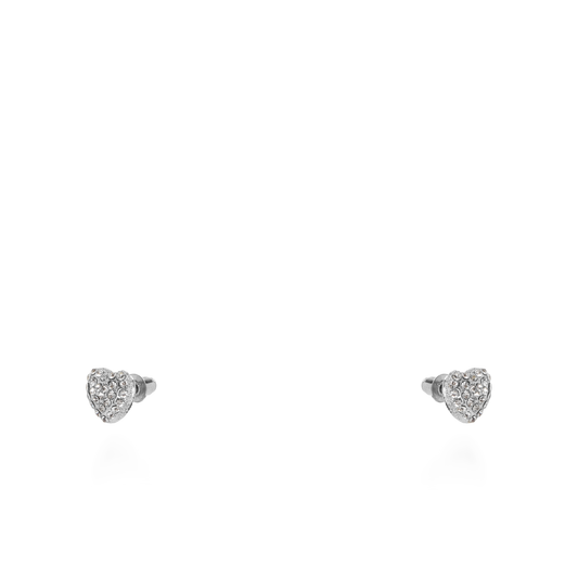 Σκουλαρίκια καρφωτά με πέτρες ζιργκόν Mar and Mar Lola Heart II Silver