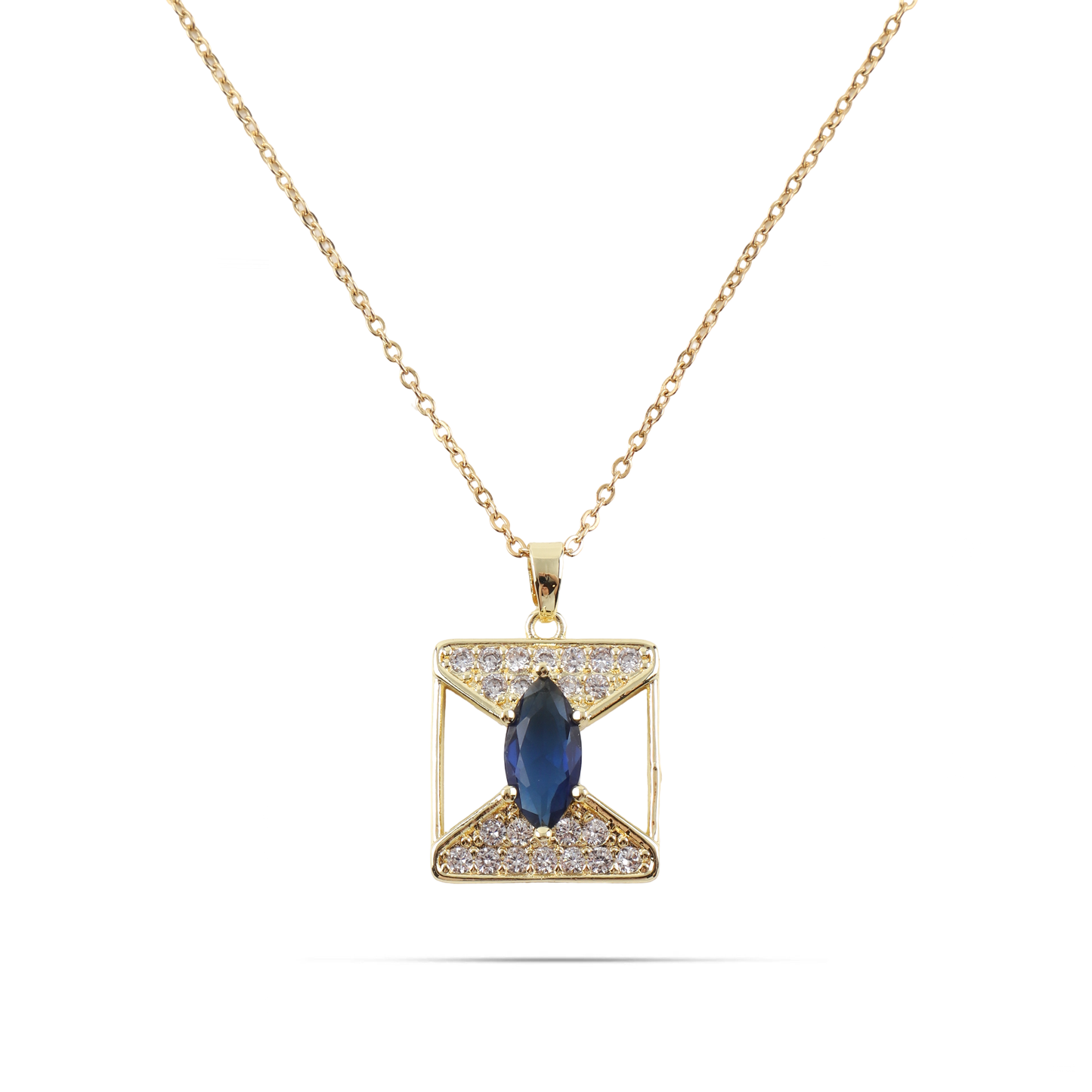 Κολιέ με πέτρα ζιργκόν Mar and Mar Luisa (Blue) από ανοξείδωτο ατσάλι