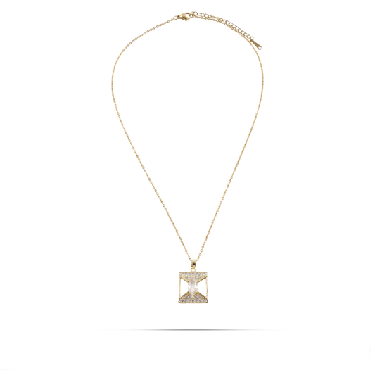 Κολιέ με πέτρα ζιργκόν Mar and Mar Luisa (White) από ανοξείδωτο ατσάλι