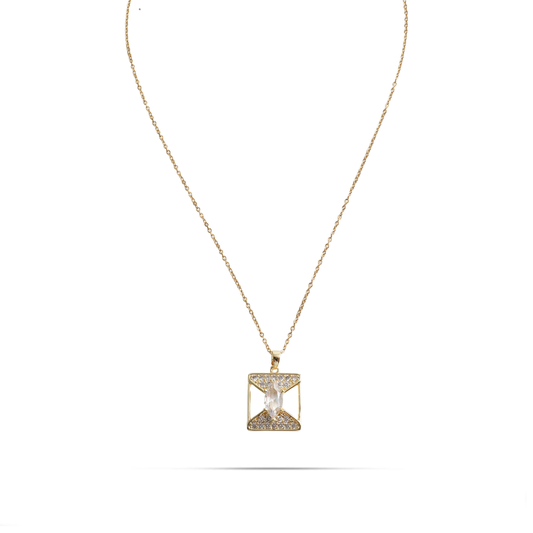 Κολιέ με πέτρα ζιργκόν Mar and Mar Luisa (White) από ανοξείδωτο ατσάλι