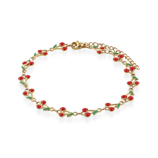 Αλυσίδα ποδιού Mar and Mar Cherry από ανοξείδωτο ατσάλι