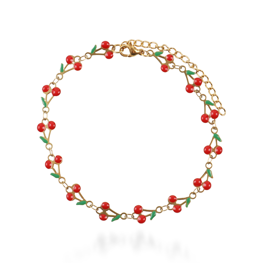 Αλυσίδα ποδιού Mar and Mar Cherry από ανοξείδωτο ατσάλι