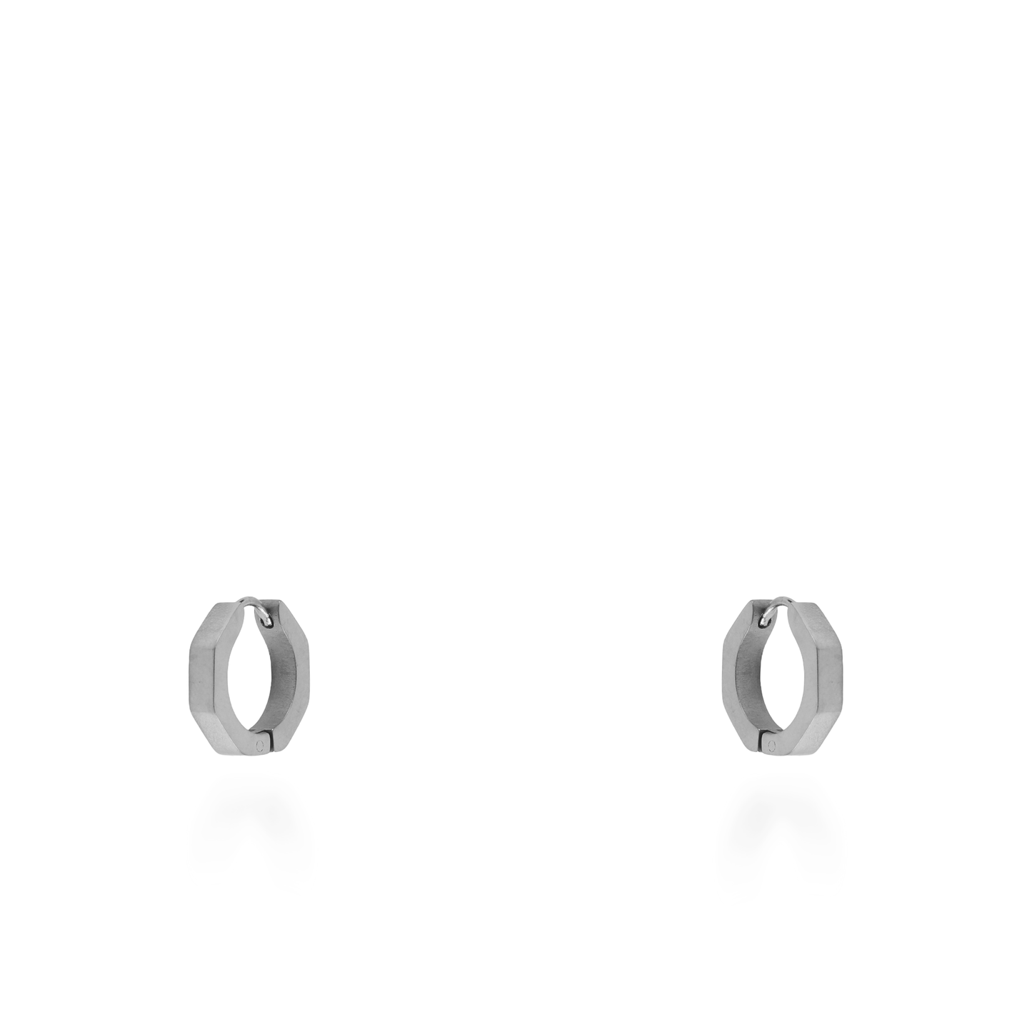 Σκουλαρίκια κρίκοι γεωμετρικοί Mar and Mar Shape Polygon (Silver) από ανοξείδωτο ατσάλι