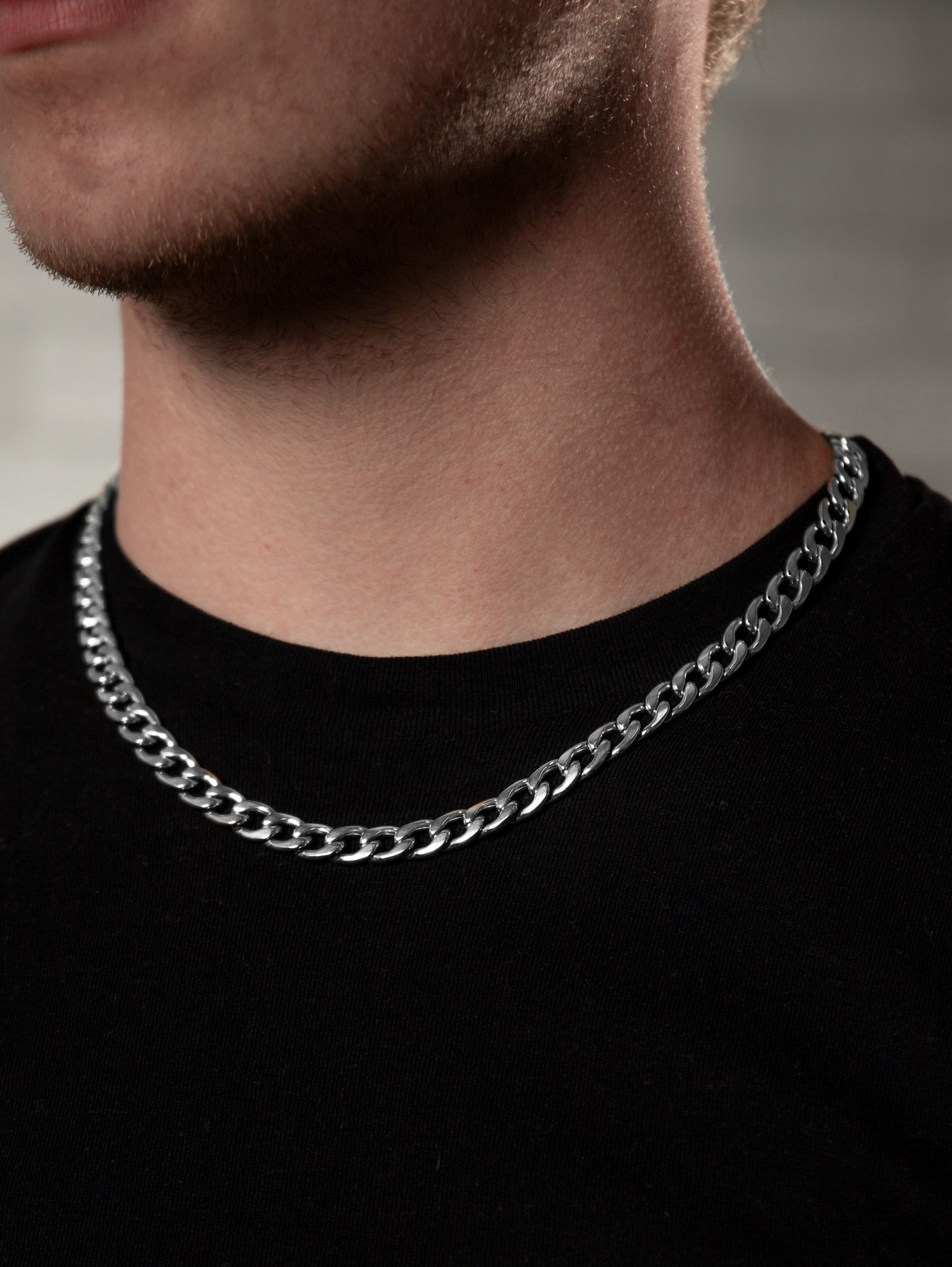 Αλυσίδα λαιμού Mar and Mar Curb Cuban (Noel-Silver) από ανοξείδωτο ατσάλι