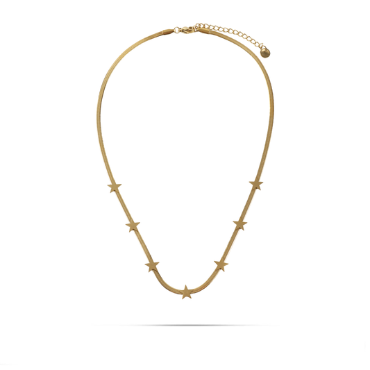 Κολιέ αλυσίδα Flat Snake Mar and Mar Lillie Star από ανοξείδωτο ατσάλι