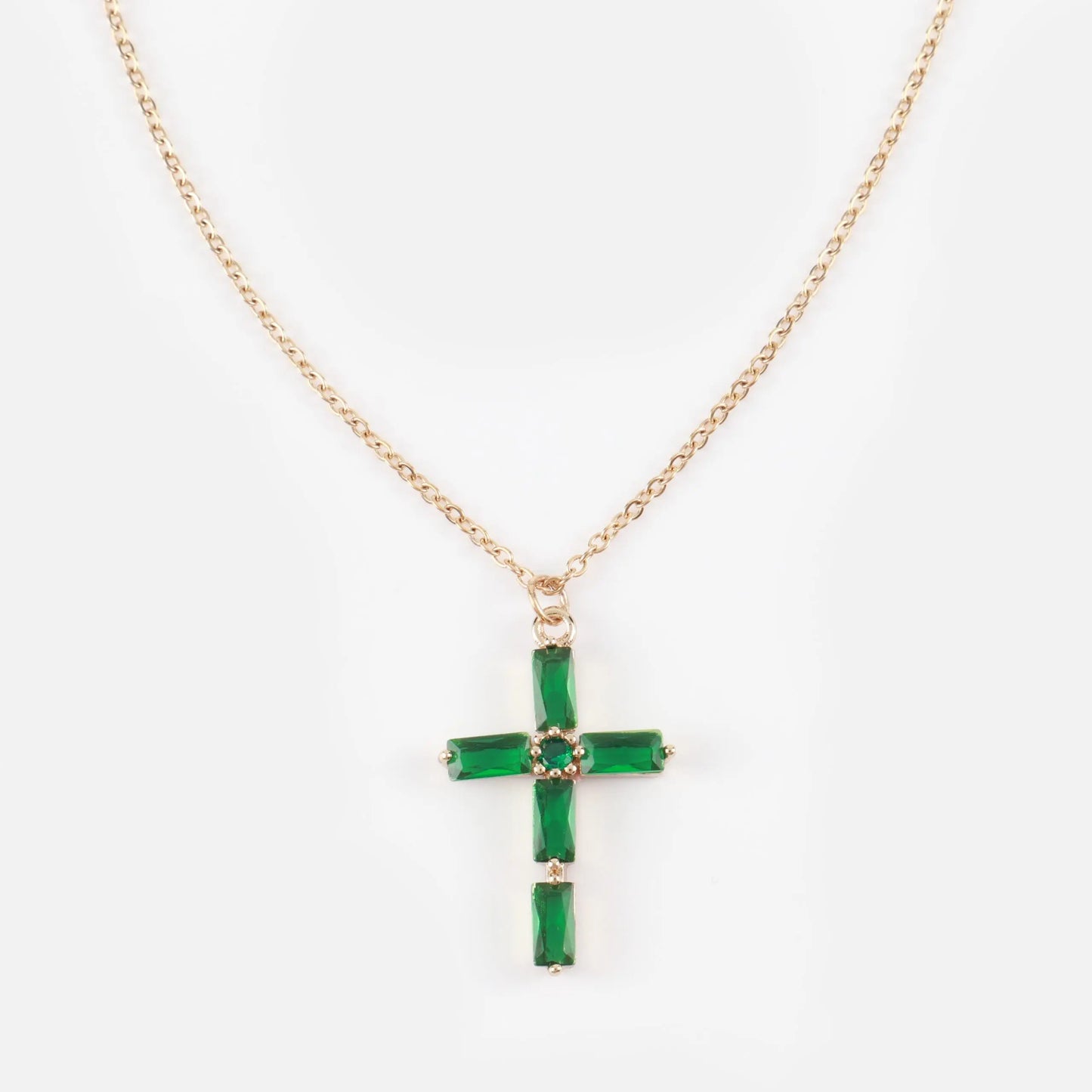 Κολιέ με σταυρό και ζιργκόν Perdita Cross