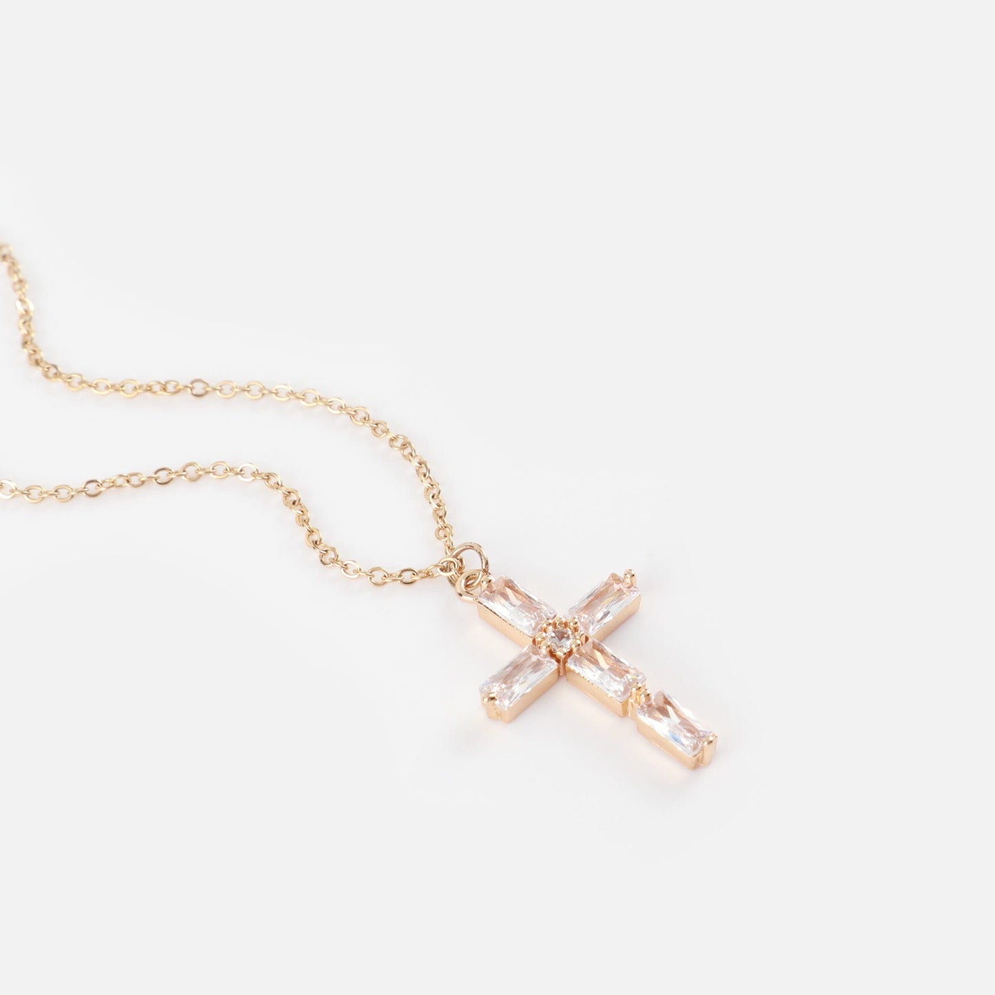 Κολιέ με σταυρό και ζιργκόν Perdita Cross