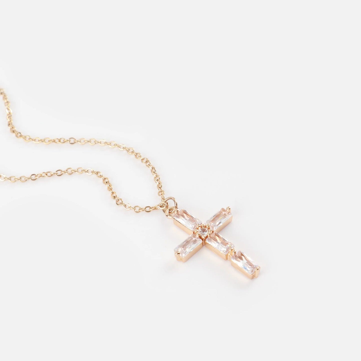 Κολιέ με σταυρό και ζιργκόν Perdita Cross