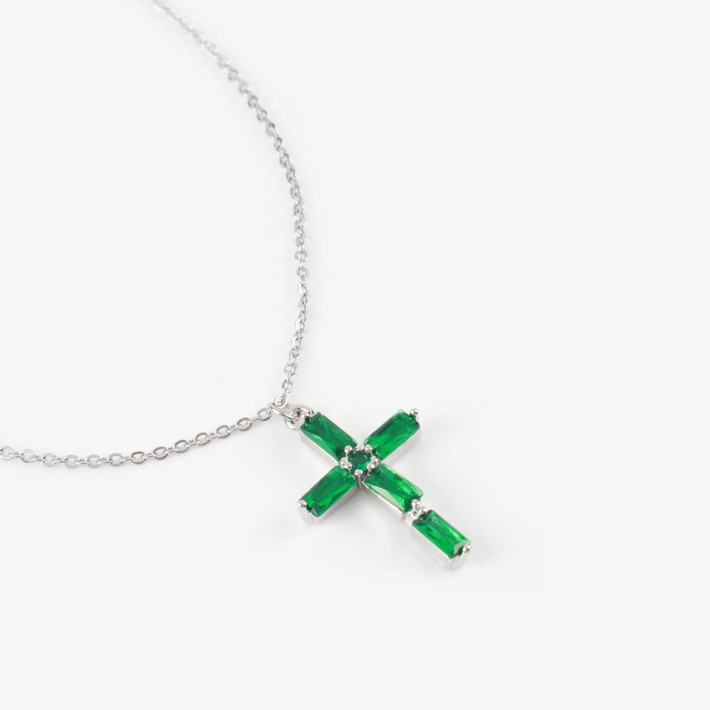 Κολιέ με σταυρό και ζιργκόν Perdita Cross