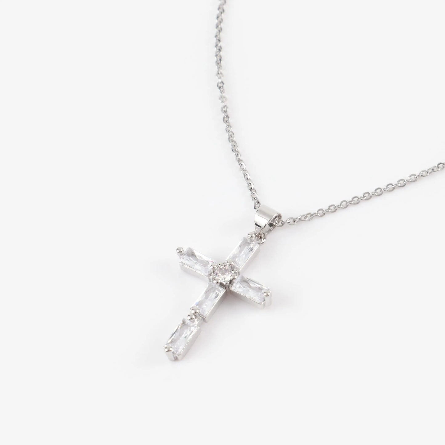 Κολιέ με σταυρό και ζιργκόν Perdita Cross