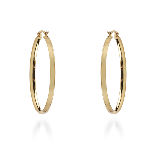 Σκουλαρίκια κρίκοι Mar and Mar Plated (5 cm) από ανοξείδωτο ατσάλι