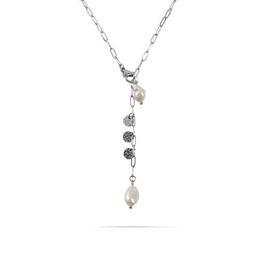 Κολιέ με πέρλες Mar and Mar Romilly (Silver) από ανοξείδωτο ατσάλι