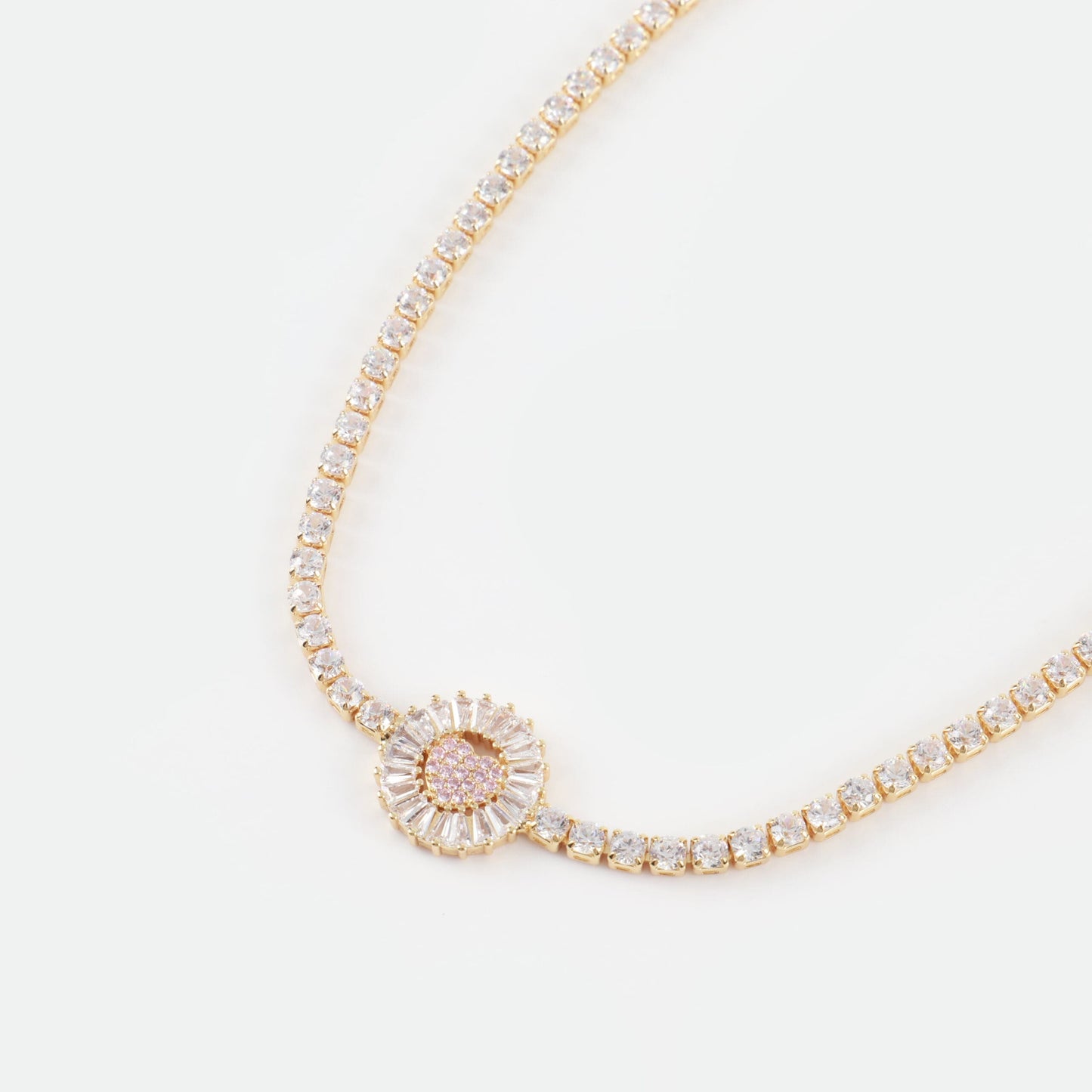 Κολιέ choker με καρδιά και πέτρες ζιργκόν Mar and Mar Scarlette