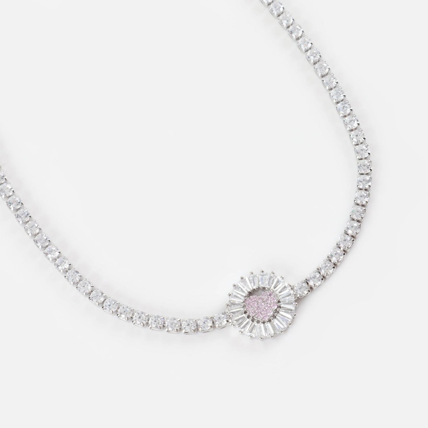 Κολιέ choker με καρδιά και πέτρες ζιργκόν Scarlette
