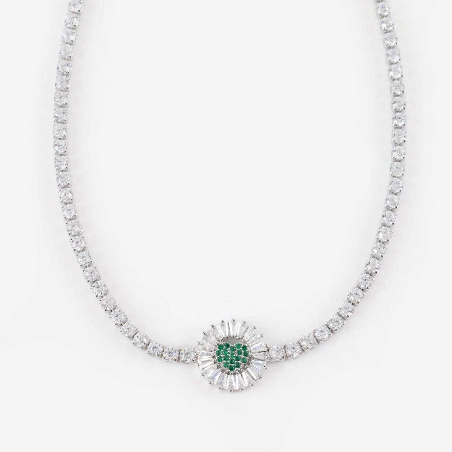 Κολιέ choker με καρδιά και πέτρες ζιργκόν Scarlette