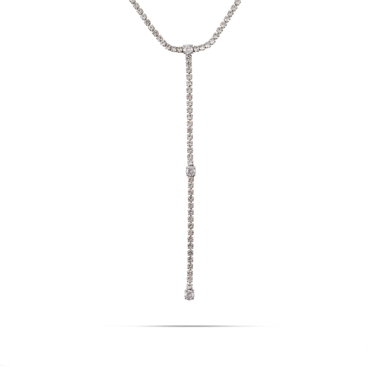 Κολιέ tennis με ζιργκόν Mar and Mar Tennis Tie (White) από ανοξείδωτο ατσάλι